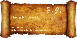 Hadady Judit névjegykártya